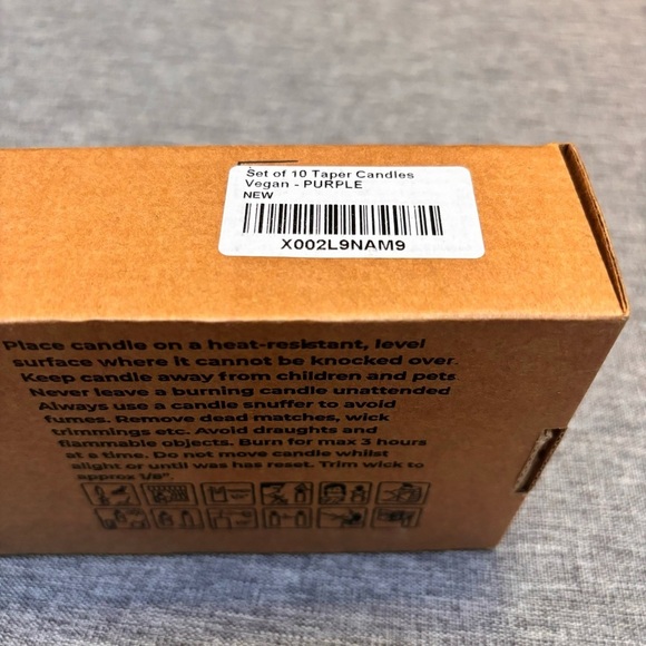 10 Dinner Taper Candles 10 Inch Unscented Tall Dripless Candlesticks, Purple - Picture 7 of 9